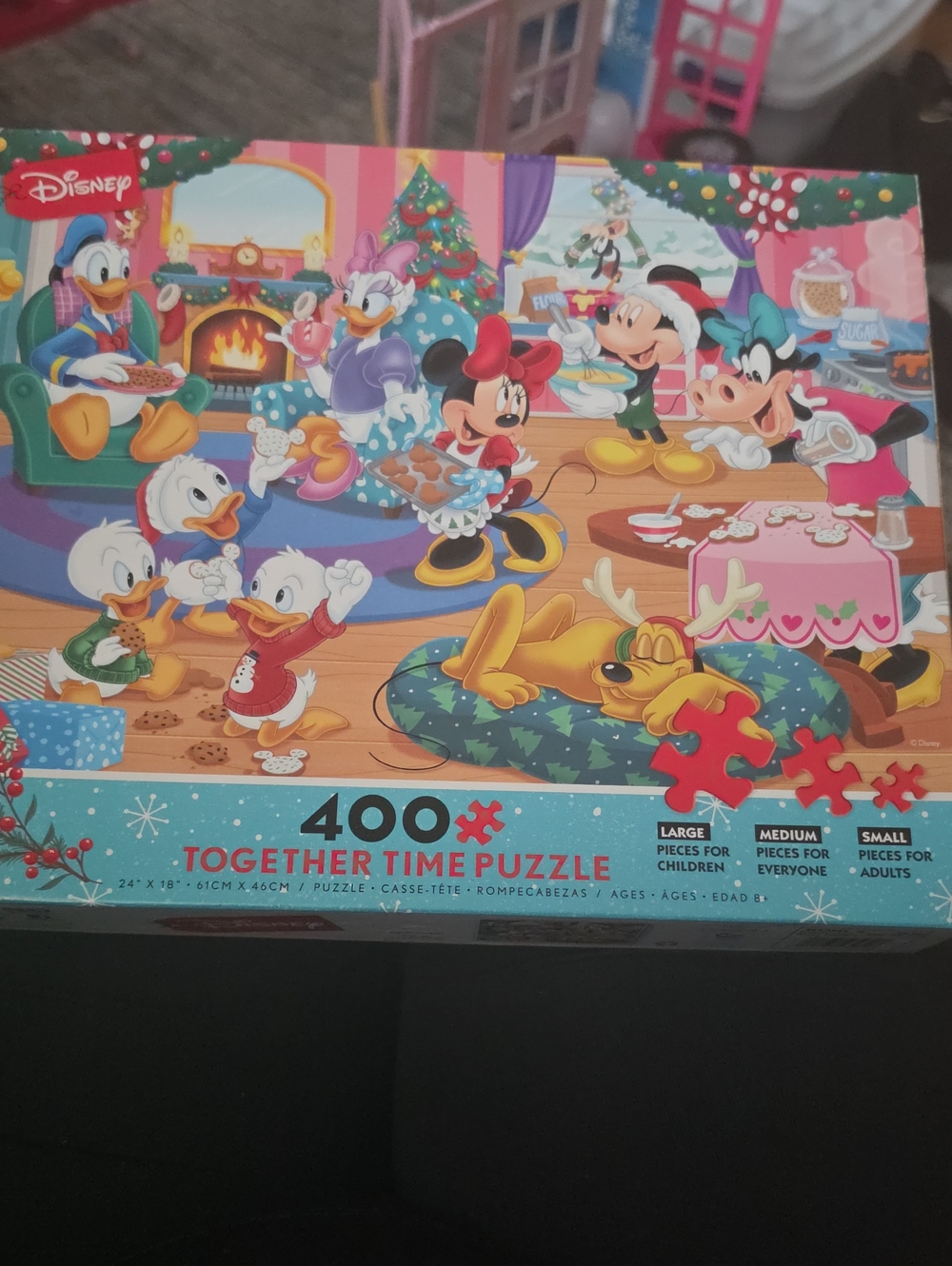 Disney Holiday Characters Puzzle - Red, Green, Blue, Pink